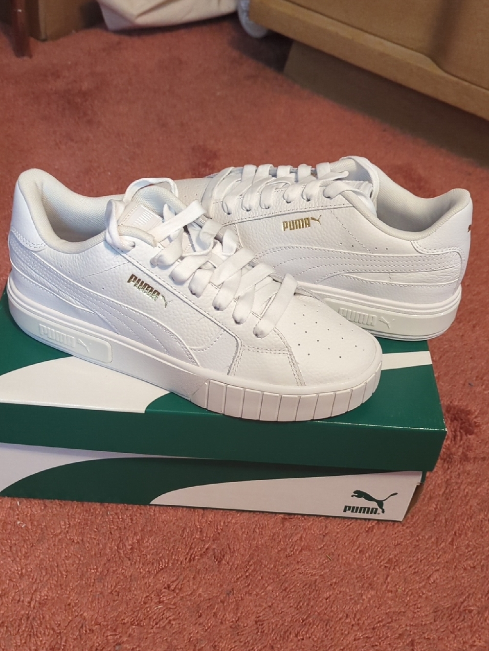 Puma White Low-Top Leather Sneakers
